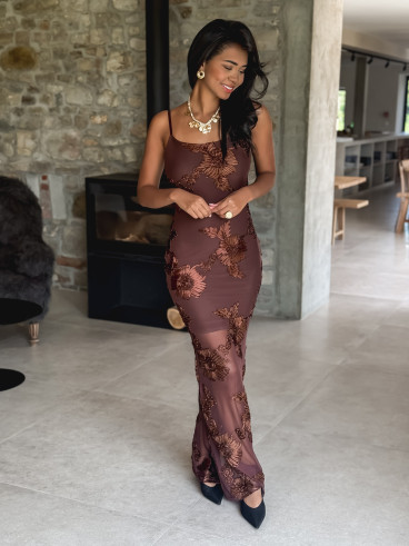 Robe longue Jacinta - Marron