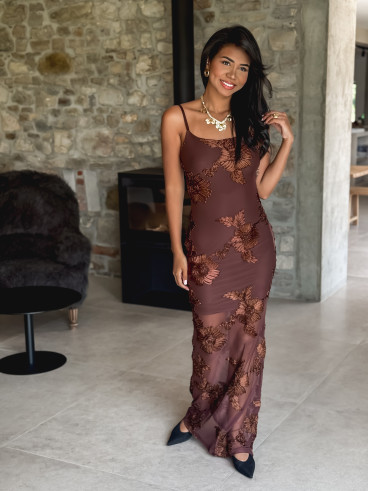 Robe longue Jacinta - Marron