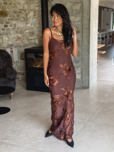 Robe longue Jacinta - Marron