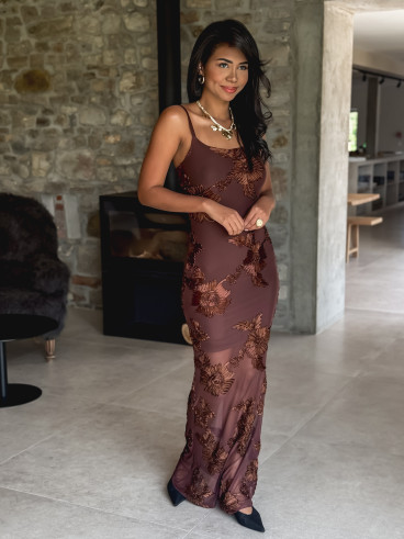 Robe longue Jacinta - Marron