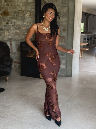 Robe longue Jacinta - Marron