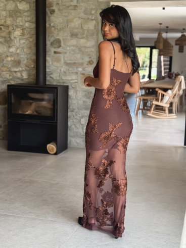 Robe longue Jacinta - Marron