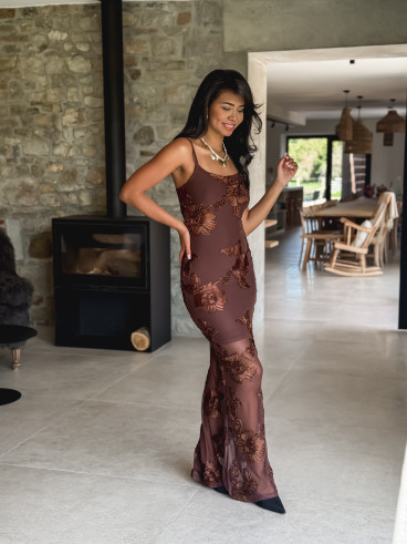 Robe longue Jacinta - Marron