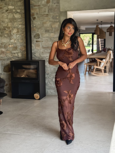 Robe longue Jacinta - Marron