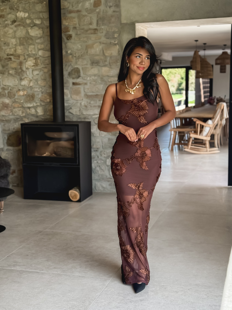 Robe longue Jacinta - Marron