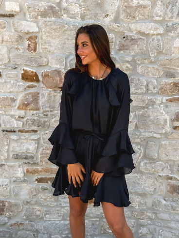 Robe courte Evania - Noir