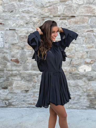 Robe courte Evania - Noir