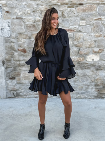 Robe courte Evania - Noir