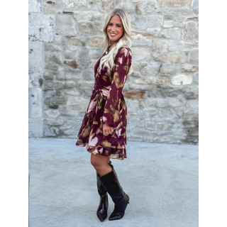 Robe courte à motifs Laziza - Bordeaux