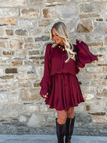 Robe courte Evania - Bordeaux