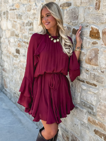 Robe courte Evania - Bordeaux