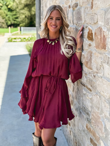 Robe courte Evania - Bordeaux