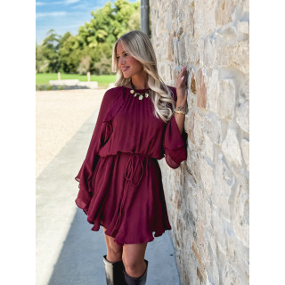 Robe courte Evania - Bordeaux