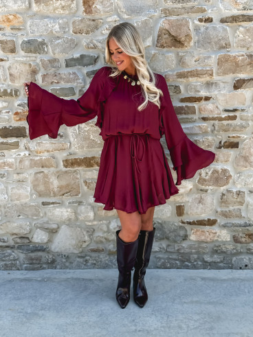 Robe courte Evania - Bordeaux