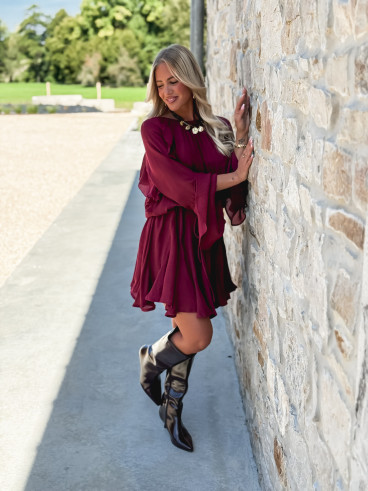 Robe courte Evania - Bordeaux