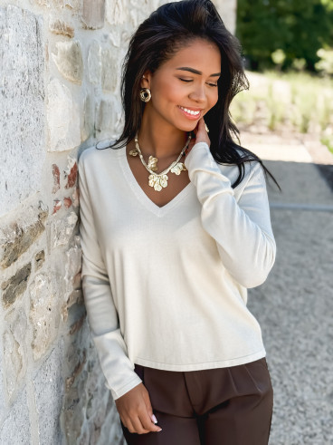 Pull Chimene - Ecru/Doré