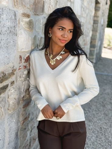 Pull Chimene - Ecru/Doré