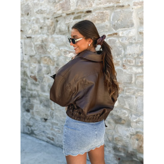 Veste en simili cuir Mélaïs - Marron