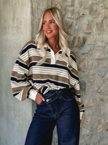 Pull ligné Claire - Ecru