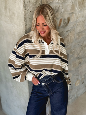 Pull ligné Claire - Ecru