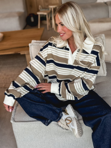 Pull ligné Claire - Ecru