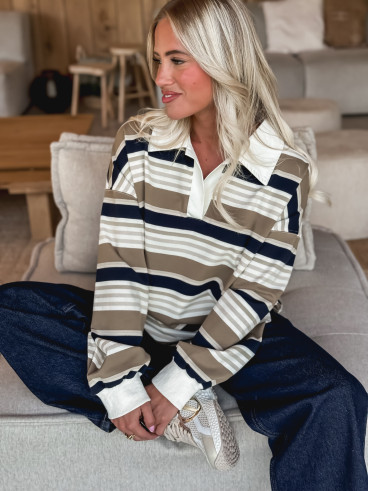 Pull ligné Claire - Ecru