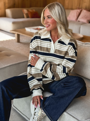 Pull ligné Claire - Ecru