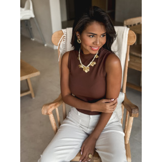 Crop top Léana - Chocolat