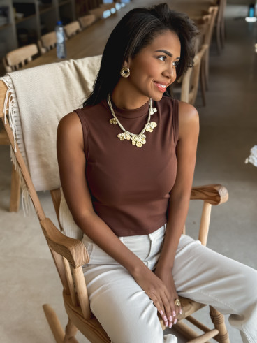 Crop top Léana - Chocolat
