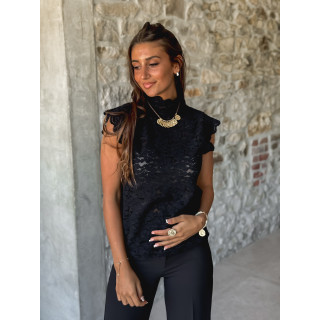 Blouse à motifs Otilya - Noir