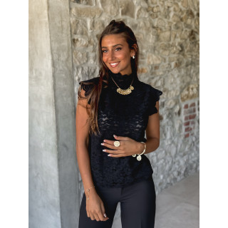 Blouse à motifs Otilya - Noir