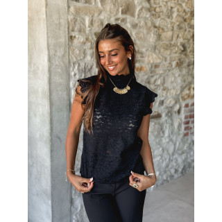Blouse à motifs Otilya - Noir