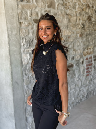 Blouse à motifs Otilya - Noir