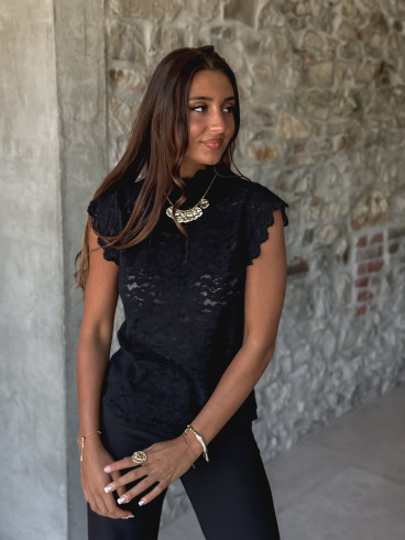 Blouse à motifs Otilya - Noir