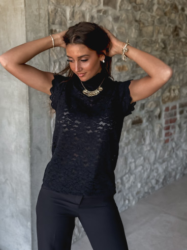 Blouse à motifs Otilya - Noir