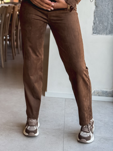 Pantalon en suédine Loula - Marron