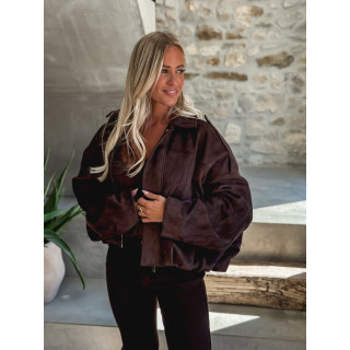 Veste en daim Sharlee - Chocolat