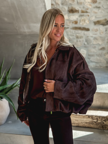 Veste en daim Sharlee - Chocolat