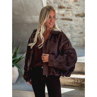 Veste en daim Sharlee - Chocolat