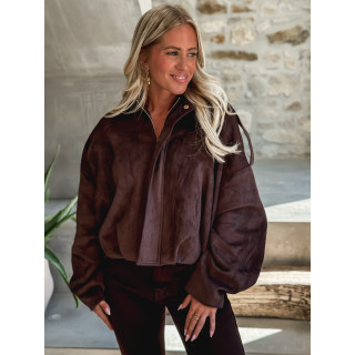 Veste en daim Sharlee - Chocolat