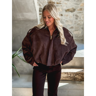 Veste en daim Sharlee - Chocolat