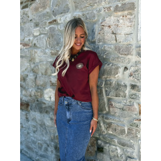 T-shirt Aïcha - Bordeaux/Doré