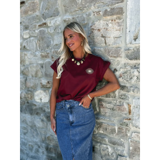 T-shirt Aïcha - Bordeaux/Doré