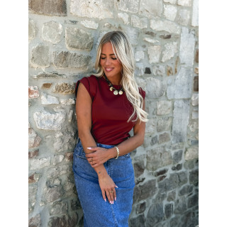T-shirt Aïcha - Bordeaux/Doré