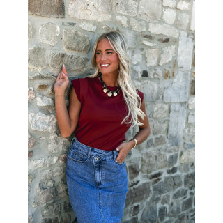 T-shirt Aïcha - Bordeaux/Doré