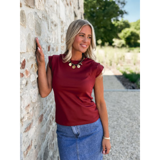 T-shirt Aïcha - Bordeaux/Doré