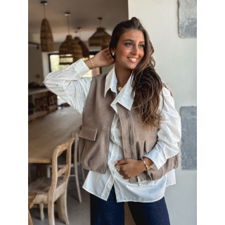 Veste sans manches Carlyne - Beige