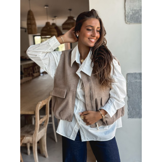 Veste sans manches Carlyne - Beige