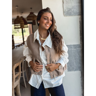 Veste sans manches Carlyne - Beige
