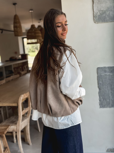 Veste sans manches Carlyne - Beige